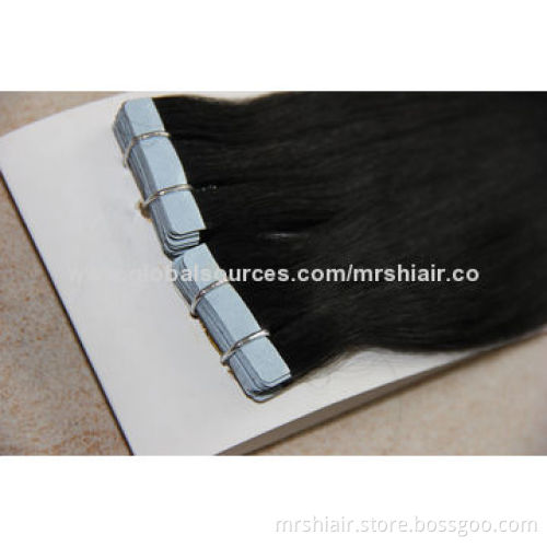 20-Inch unprocessed Brazilian natural dark straight tape in hair